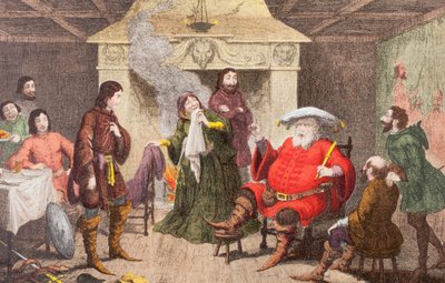 Falstaff recita la parte del re in Enrico IV, Parte I, Atto II, Scena IV, da 